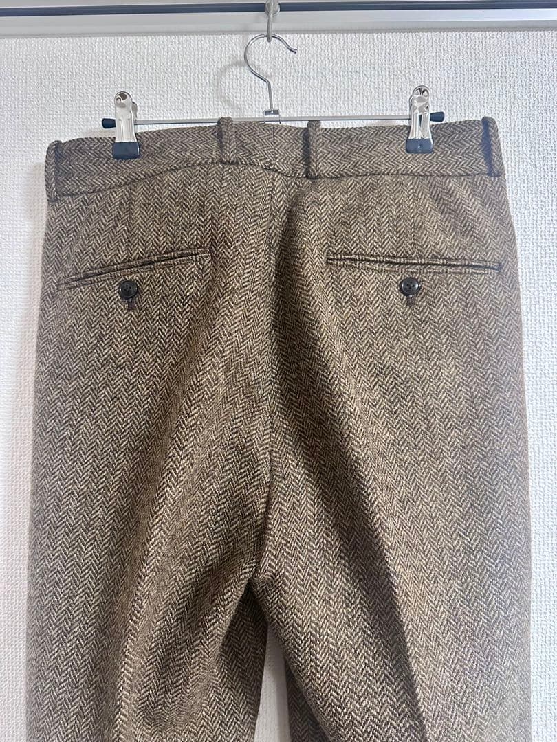 TOMORROWLAND シェットランド　ツイード　2プリーツ　トラウザーズ