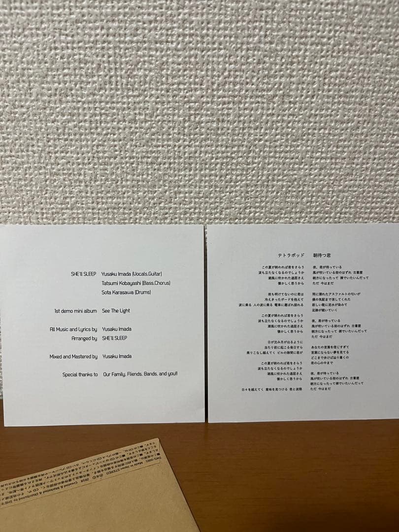 邦楽 SHE'LL SLEEP demo CD