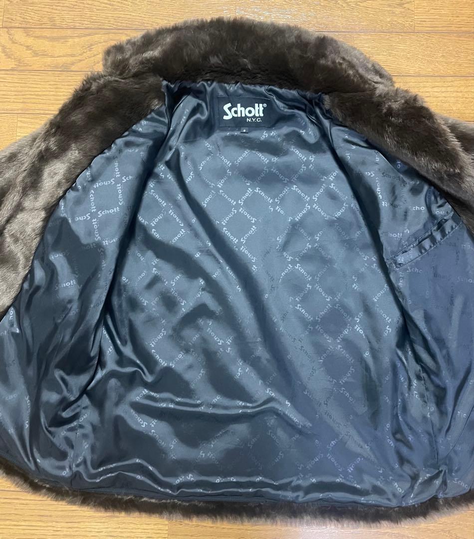【Schott ショット 】ボア シングル ピーコート メンズ ファー アウター