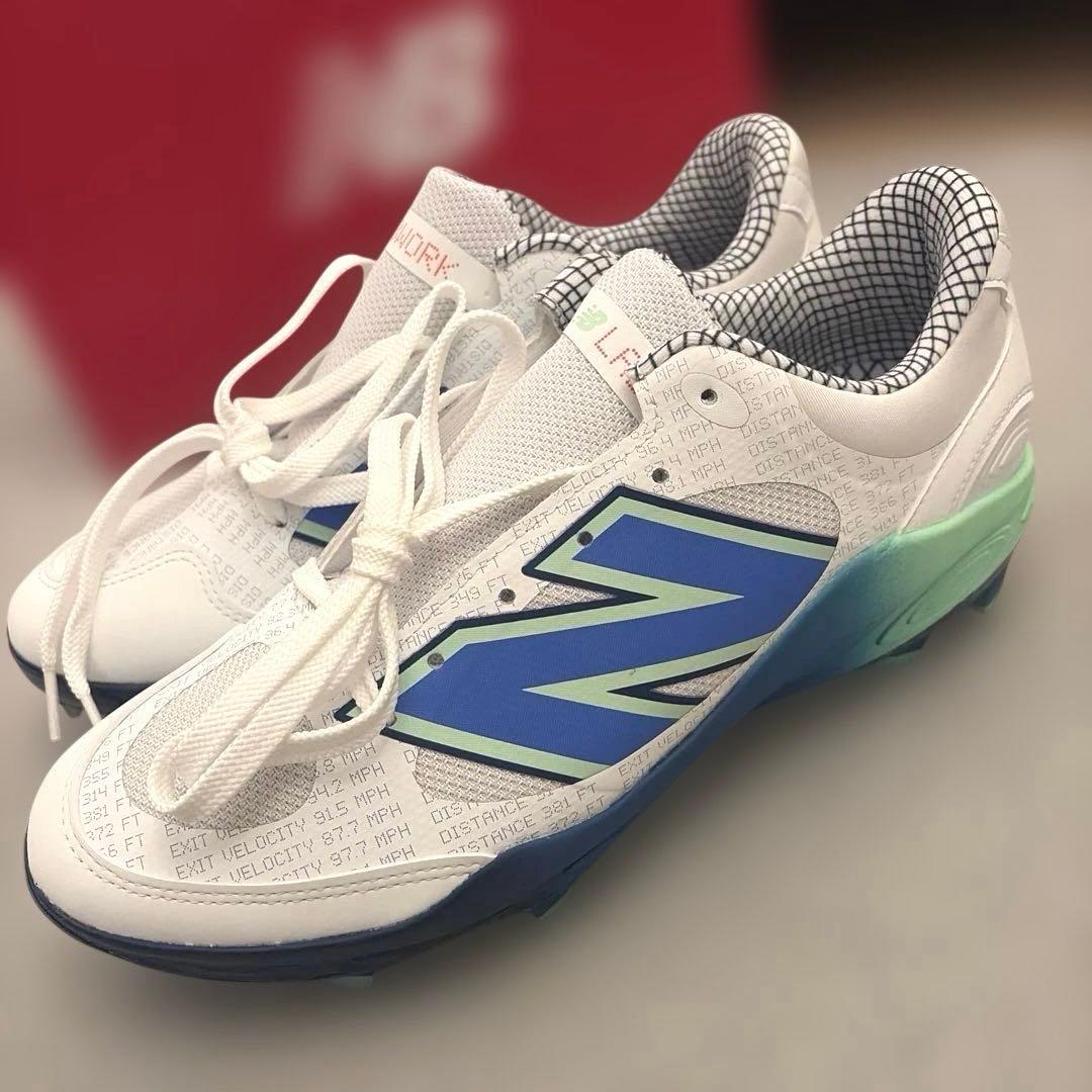 new balance 28cm 野球 スパイク スニーカー 2E 青 新品
