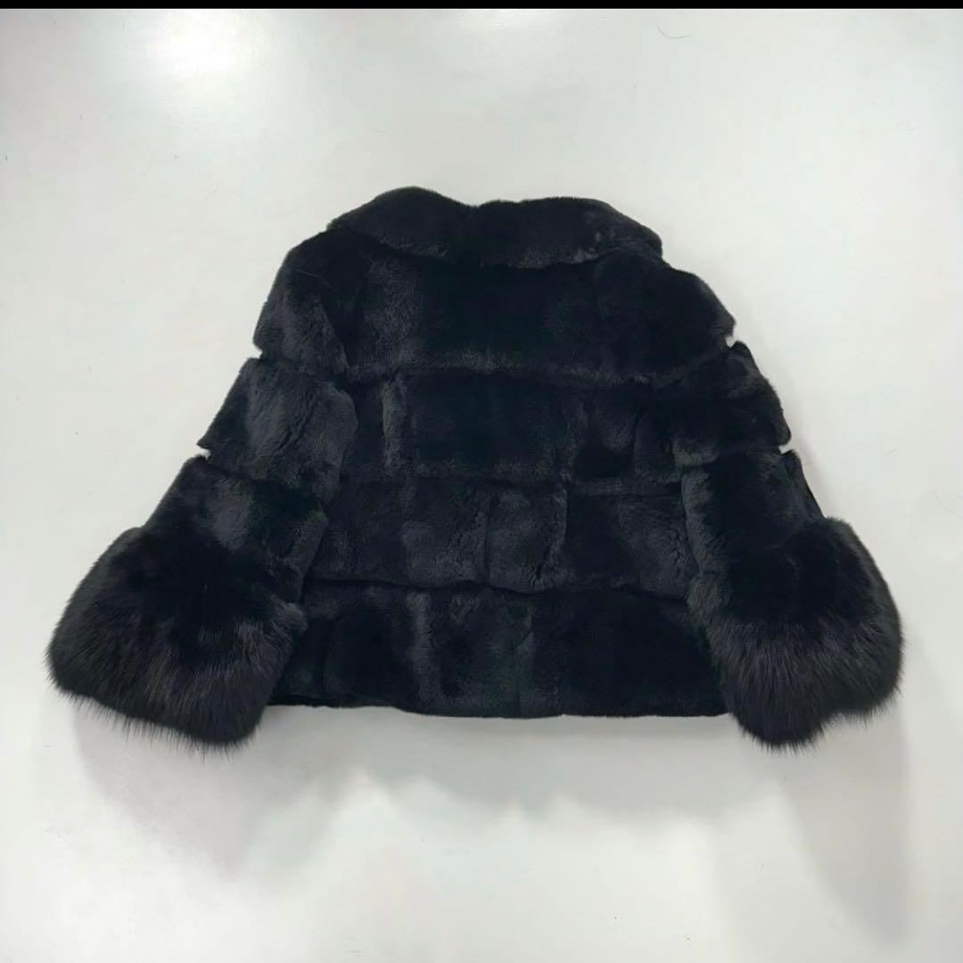 ヒ*ロ様 GRACE Class ラビット×フォックス ファーコート 黒　ビジュ