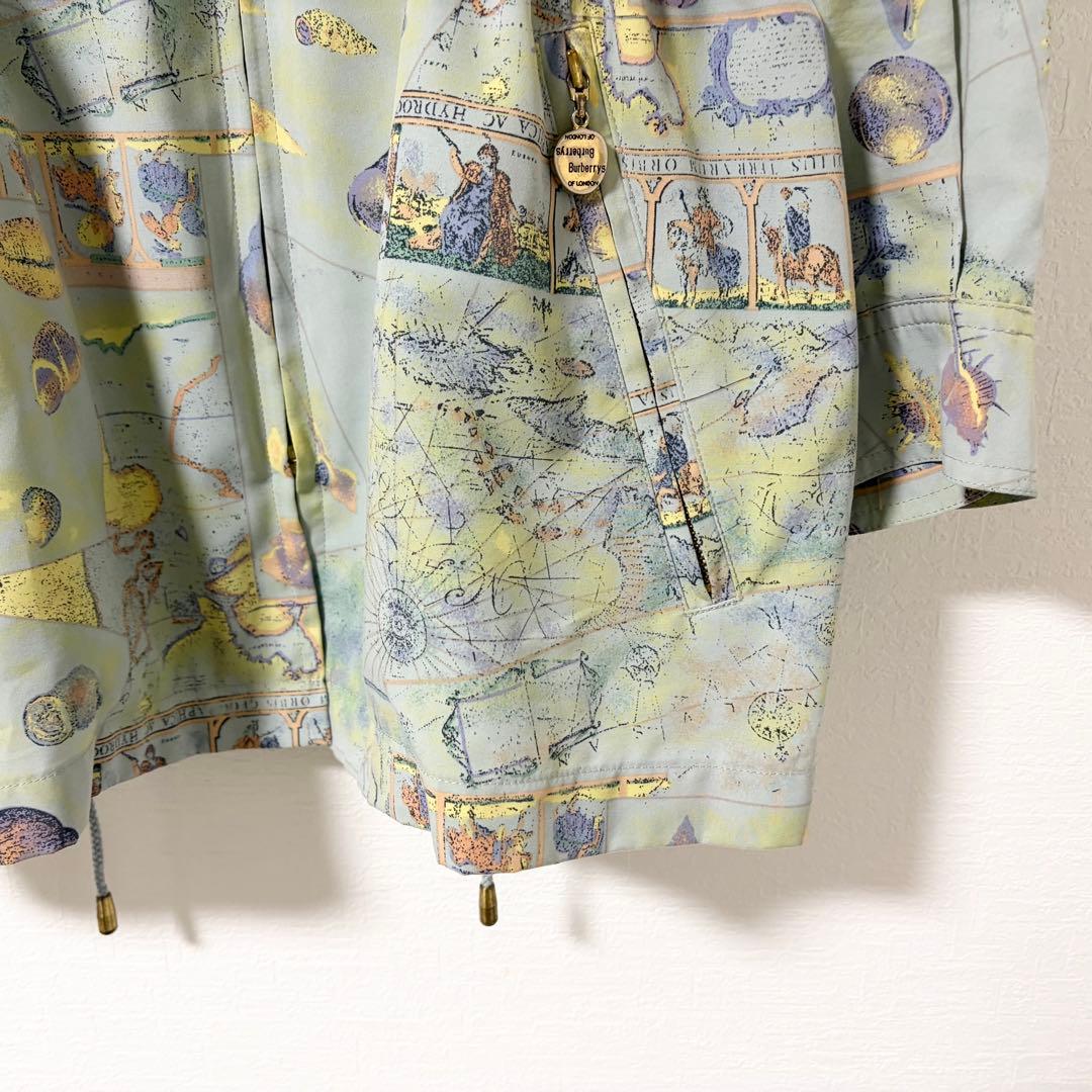 80’s Burberrys シャツブルゾン 貝殻 地図 レア