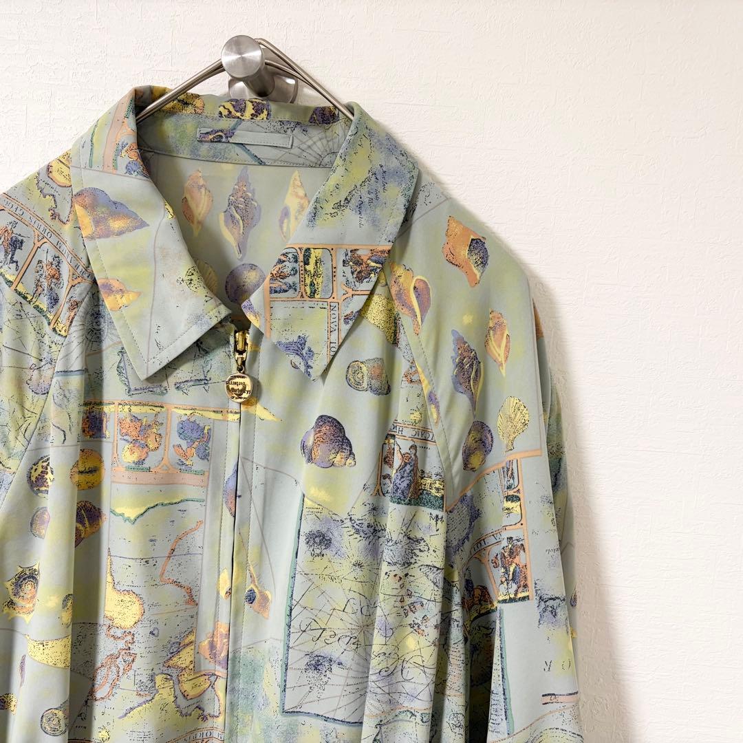 80’s Burberrys シャツブルゾン 貝殻 地図 レア