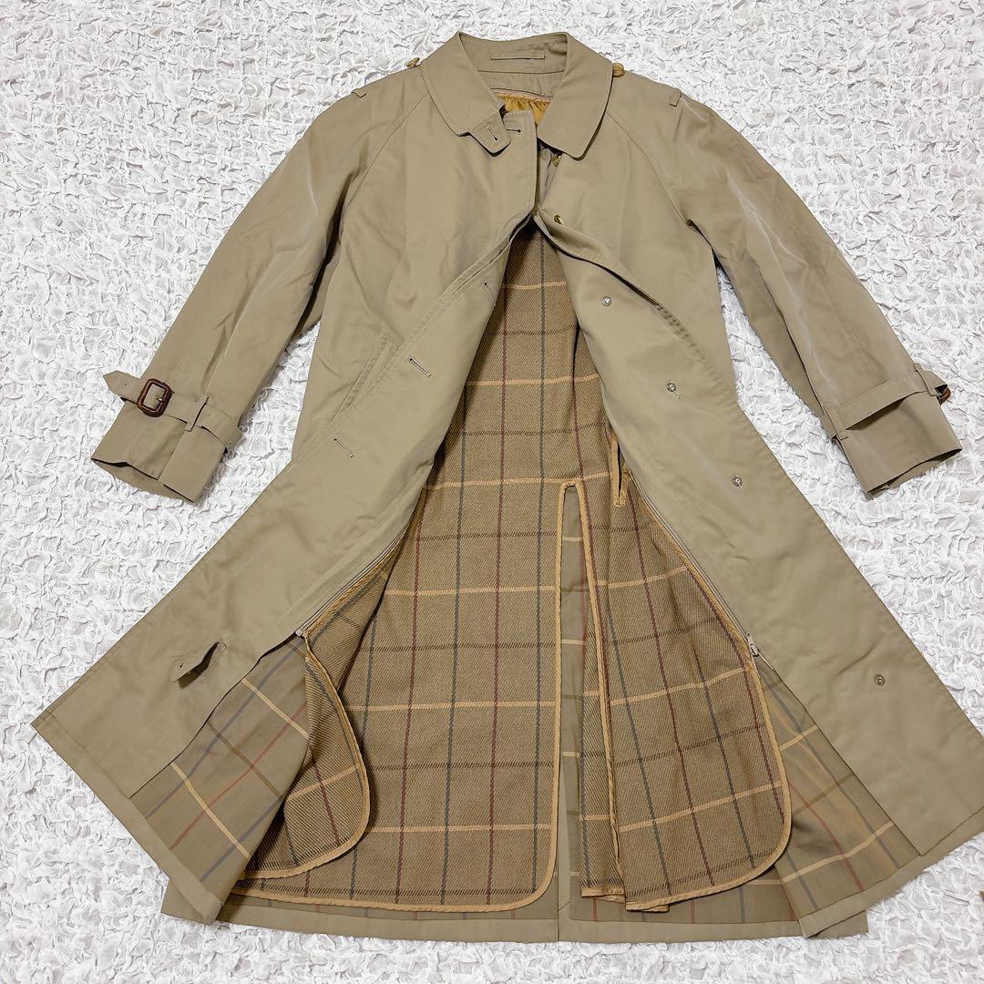 バーバリー　ステンカラーコート　トレンチコート　ノバチェック　ライナー付き　M