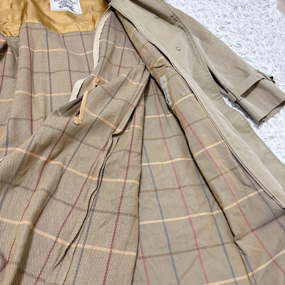 バーバリー　ステンカラーコート　トレンチコート　ノバチェック　ライナー付き　M