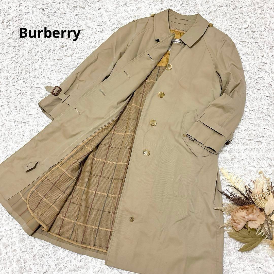 バーバリー　ステンカラーコート　トレンチコート　ノバチェック　ライナー付き　M