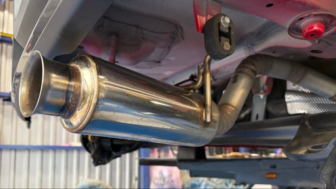 ステンレス製 ワンオフ砲弾型マフラー スズキ HA36S アルトワークス 中古