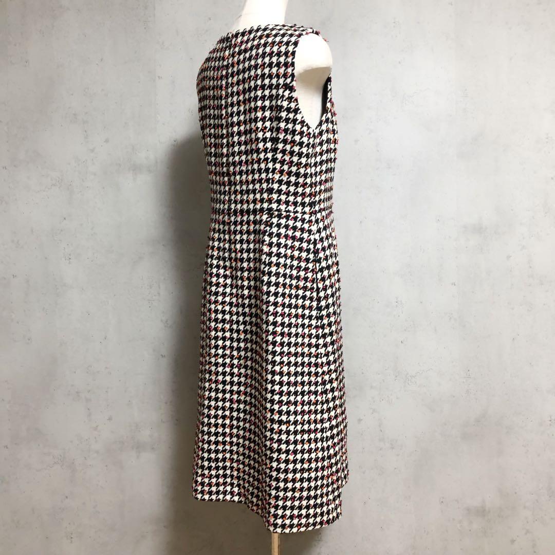 エムズグレイシー カラフルドット入り 千鳥柄 ジャンパースカート 40