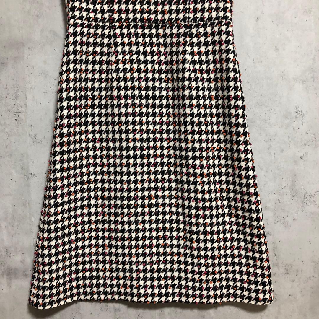 エムズグレイシー カラフルドット入り 千鳥柄 ジャンパースカート 40