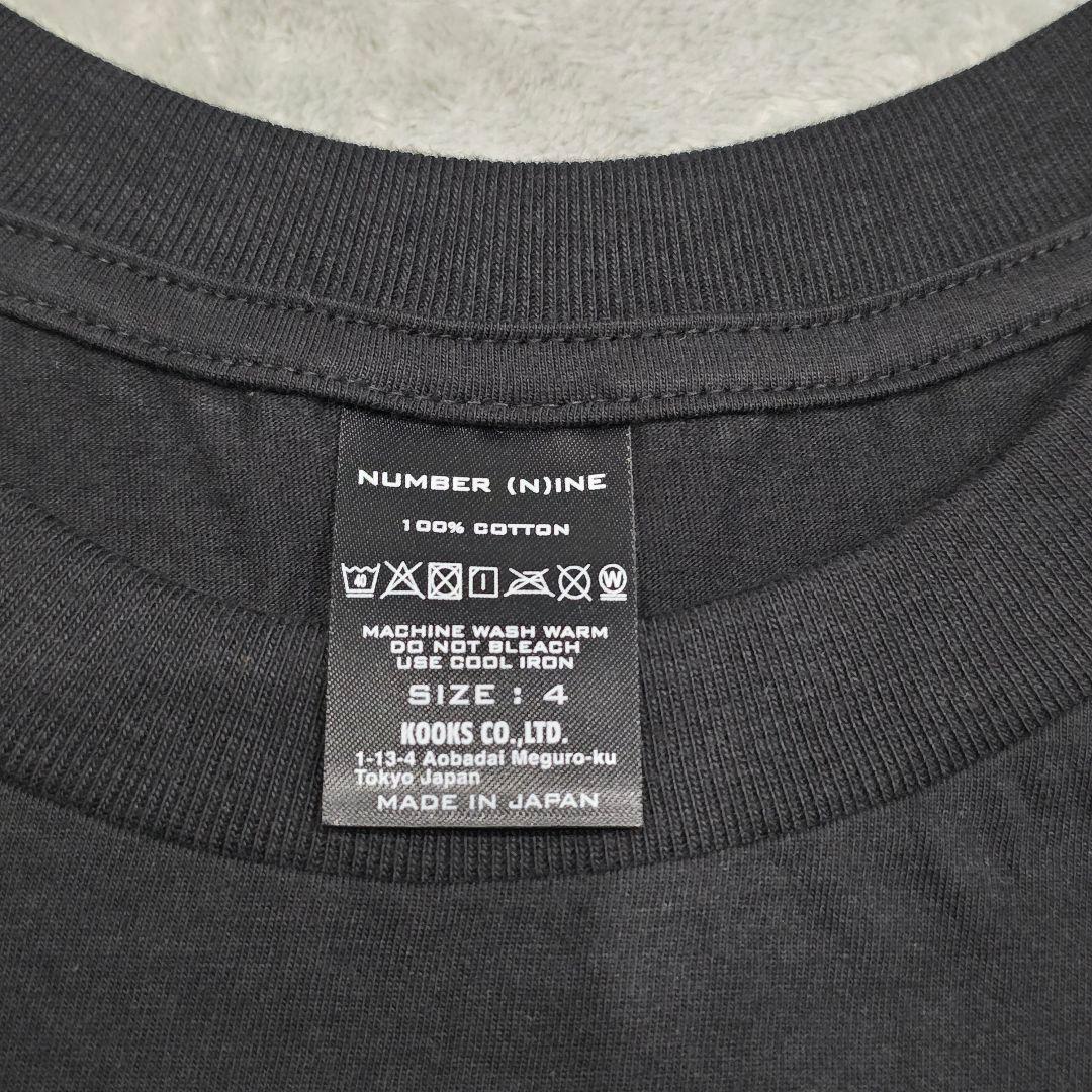ナンバーナイン　スカルプリントTシャツ　サイズ　4　黒　ドクロ