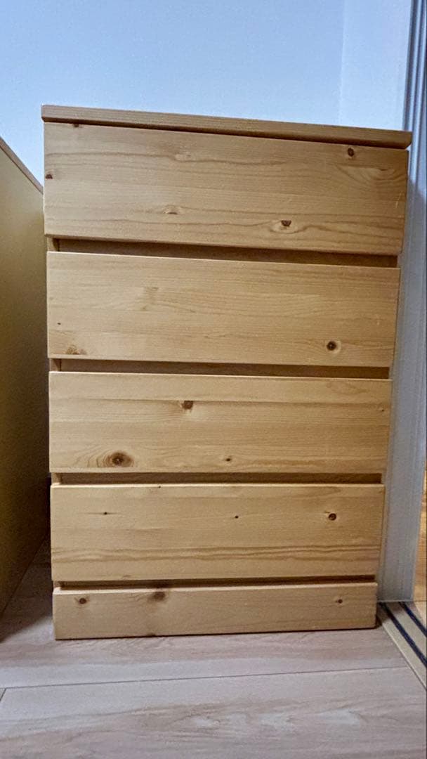 無印良品 パイン無垢材 4段チェスト 2点セット