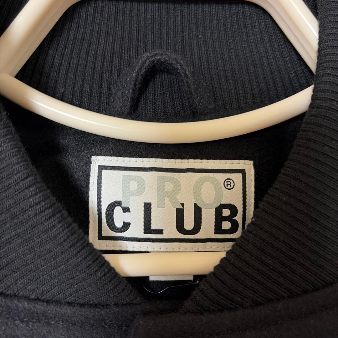 PRO CLUB スタジャン ブラック/レザー
