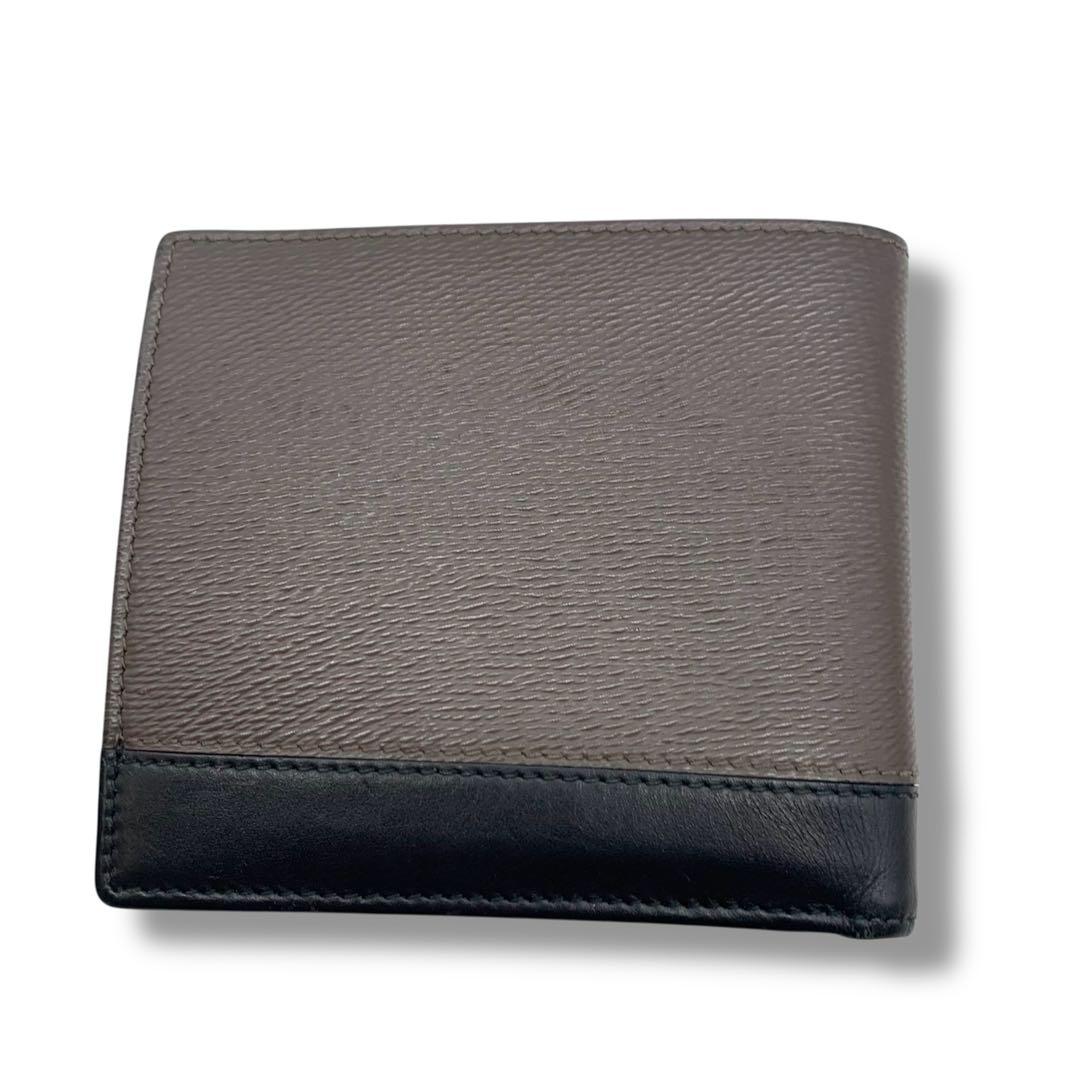 極美品　ブルガリ　折りたたみ　財布　レザー　ブラウン　黒