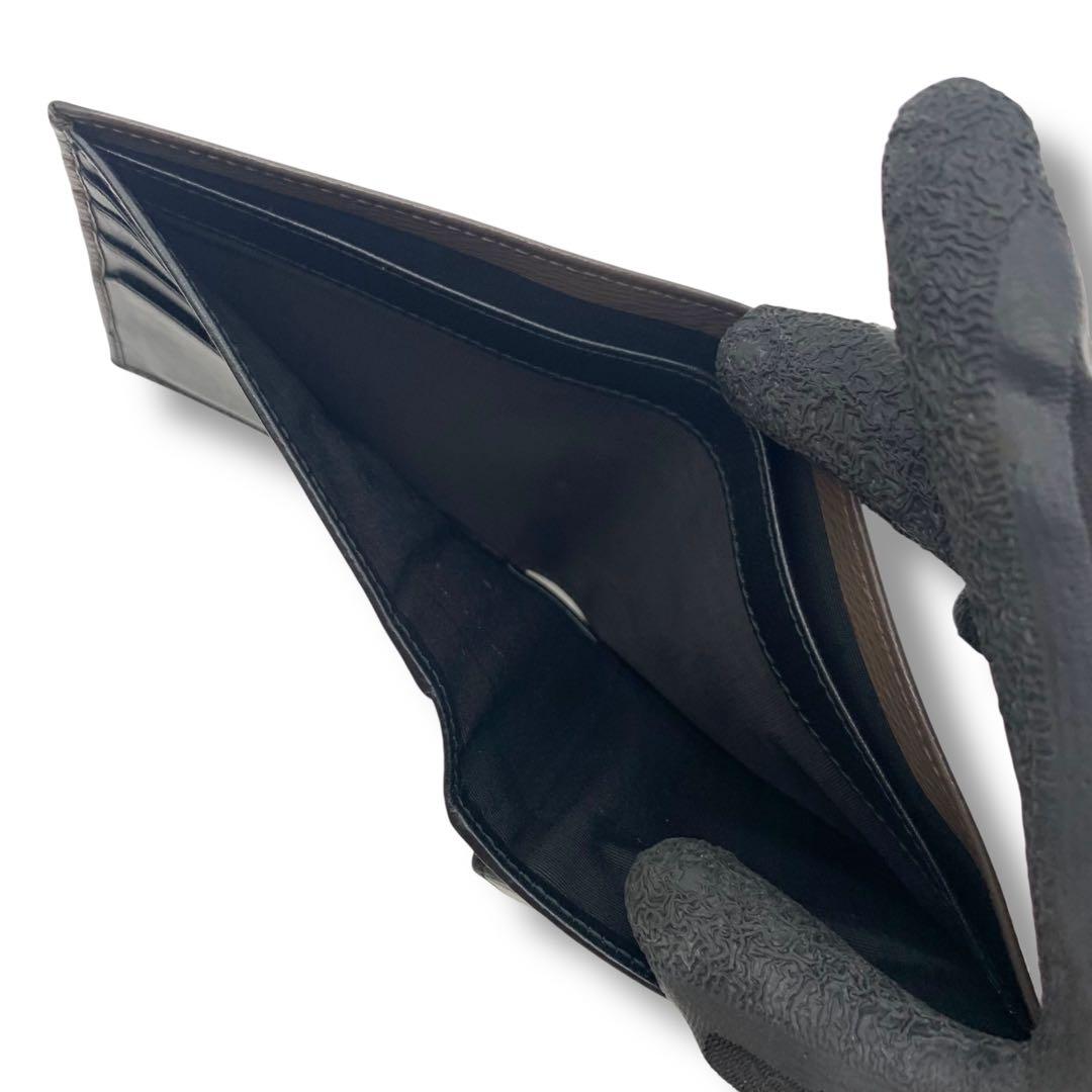 極美品　ブルガリ　折りたたみ　財布　レザー　ブラウン　黒