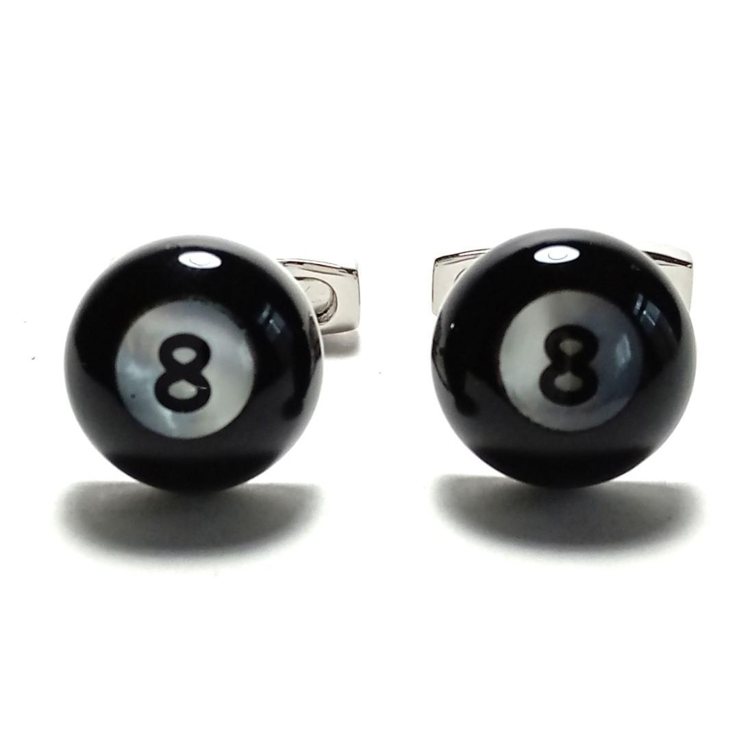 scc7 サイモンカーター カフリンクス 黒オニキス×白蝶貝 ビリヤード8ボール