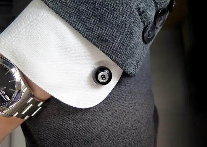 scc7 サイモンカーター カフリンクス 黒オニキス×白蝶貝 ビリヤード8ボール