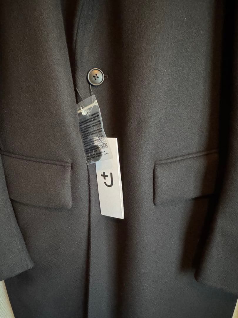 【新品／XXL】ユニクロ ウールブレンド チェスターコート ブラック
