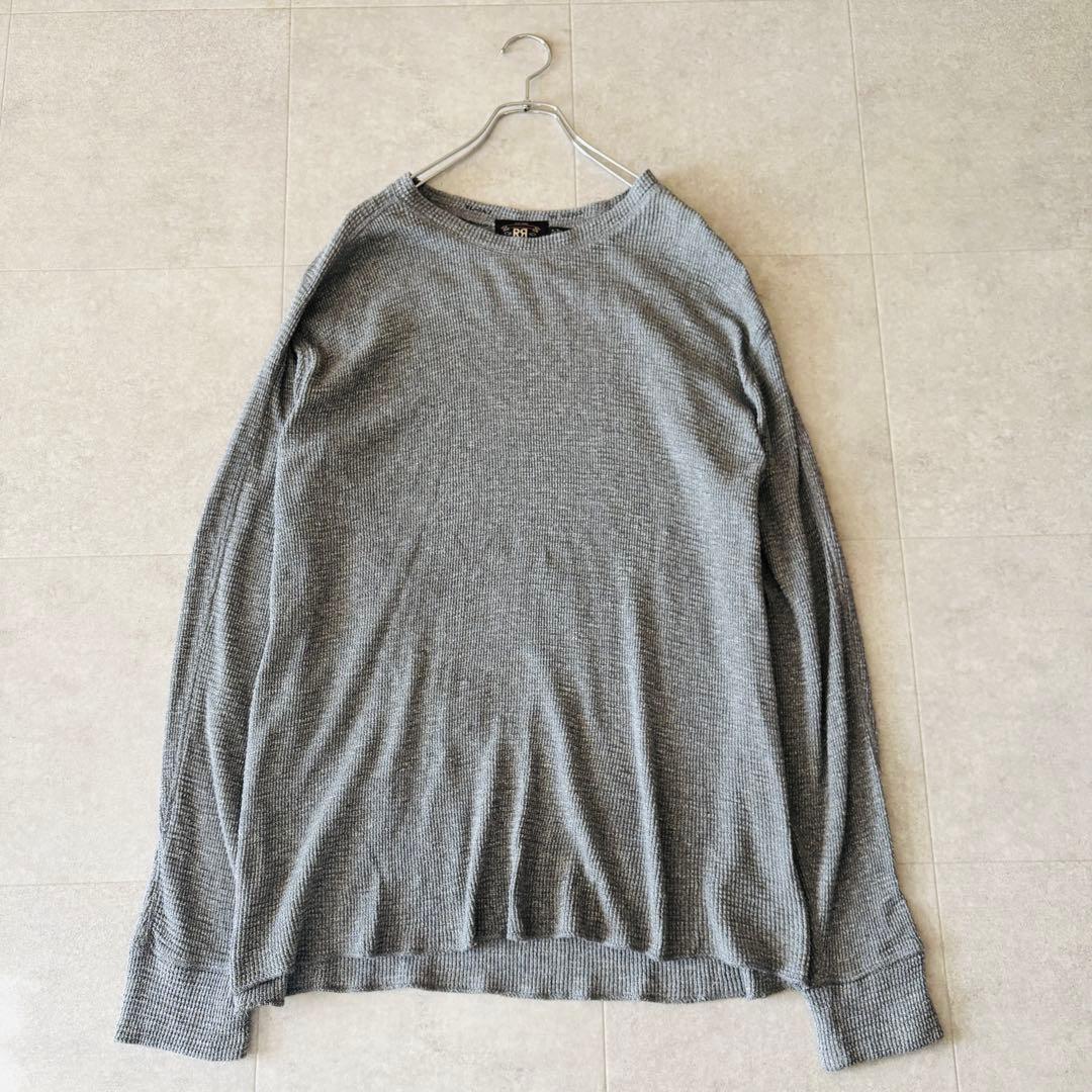 美品 2,3万 RRL クルーネック長袖ワッフル XXL グレー ラグラン