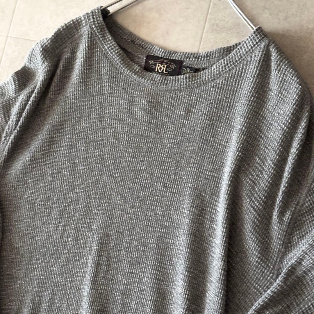 美品 2,3万 RRL クルーネック長袖ワッフル XXL グレー ラグラン