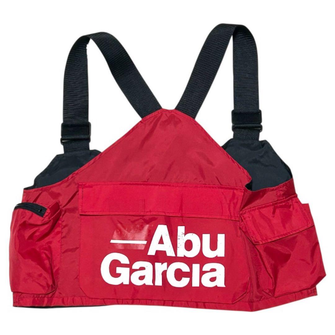 Abu Garcia フィッシングベスト 赤 フリー 旧タグ 多ポケット