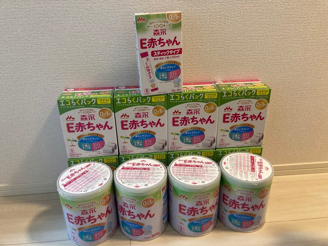 E赤ちゃん　エコらくパック8箱缶4缶　おまけ付き