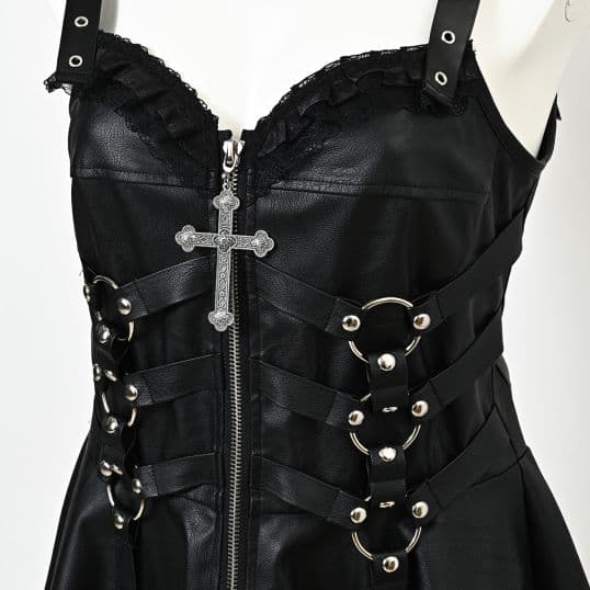 ワンピース IMVAL / Harness Leather Dress [BLK]