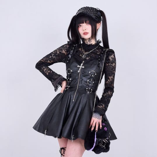 ワンピース IMVAL / Harness Leather Dress [BLK]