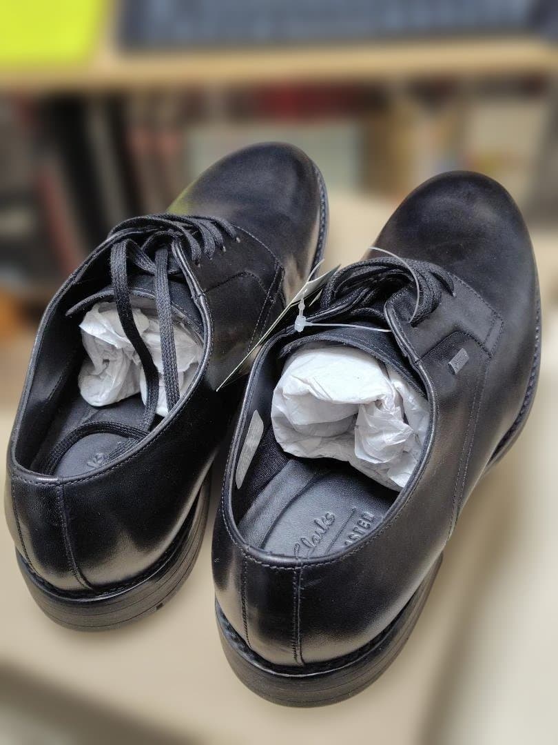 Clarks Ronnie Walk ブラックレザー メンズ UK7G 未使用