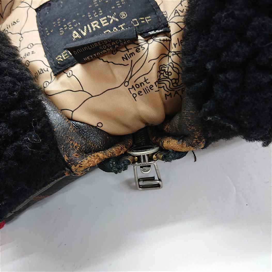 ■アヴィレックス フライトジャケット パッチカスタム レザージャケット