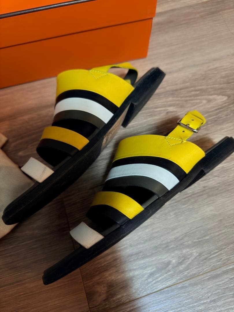 【美品】エルメス メンズ サンダル 42 裏張り済み 箱・保存袋付き