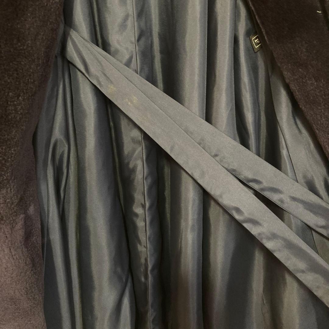 ナカムラファー リアルファー 毛皮 ロングコート フレア F ブラック系