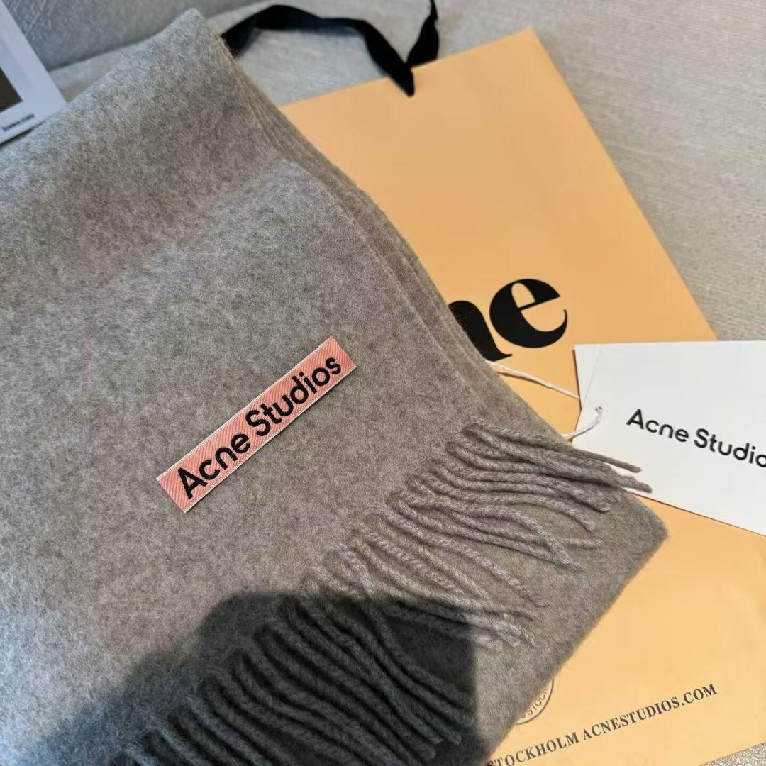 Acne Studios グレー　フリンジマフラー　ストール