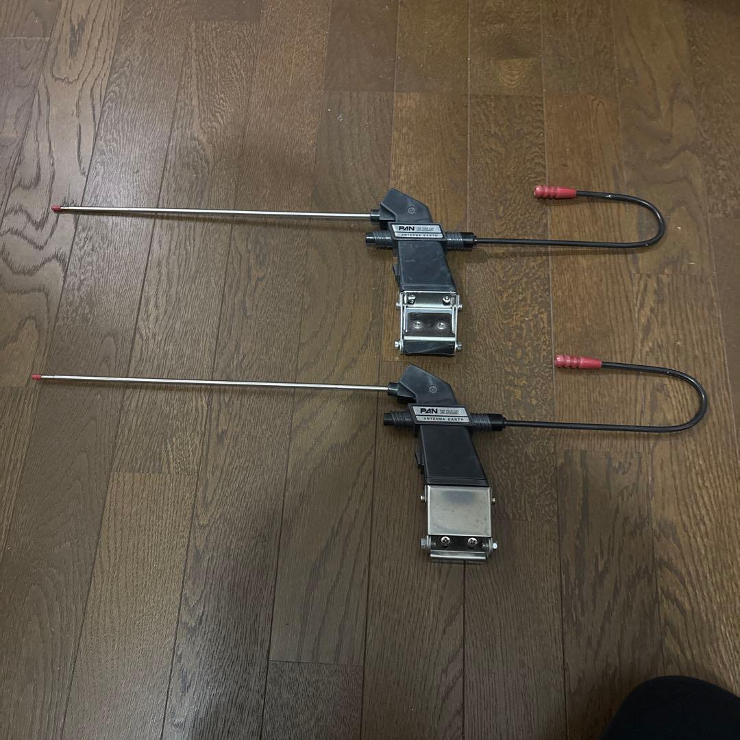 ダイバーシティアンテナ 割り箸アンテナ pan national 当時物台座付き