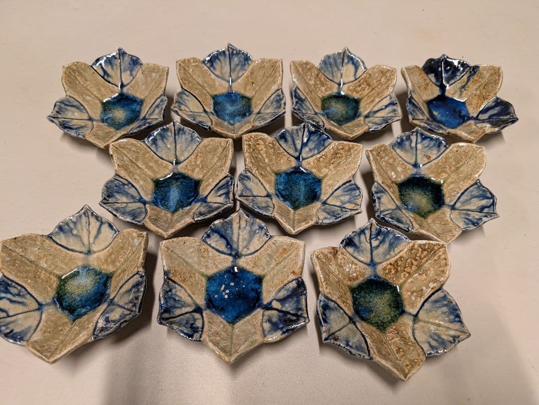 ［完全未使用]【福島一紘】百合染付向付 10枚セット 最終値下げ