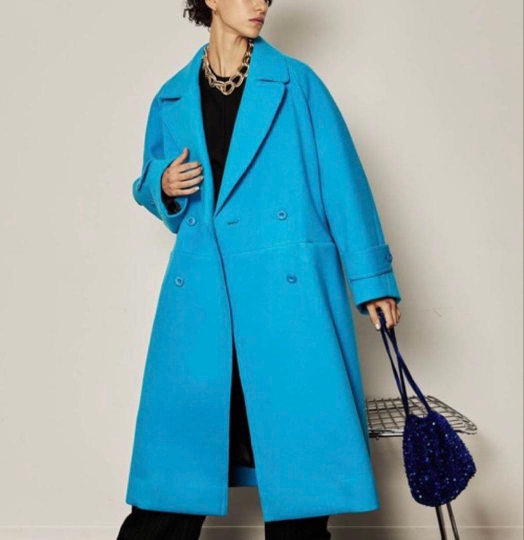 【最終値下げ】メゾンスペシャル　ウール100%コート　青