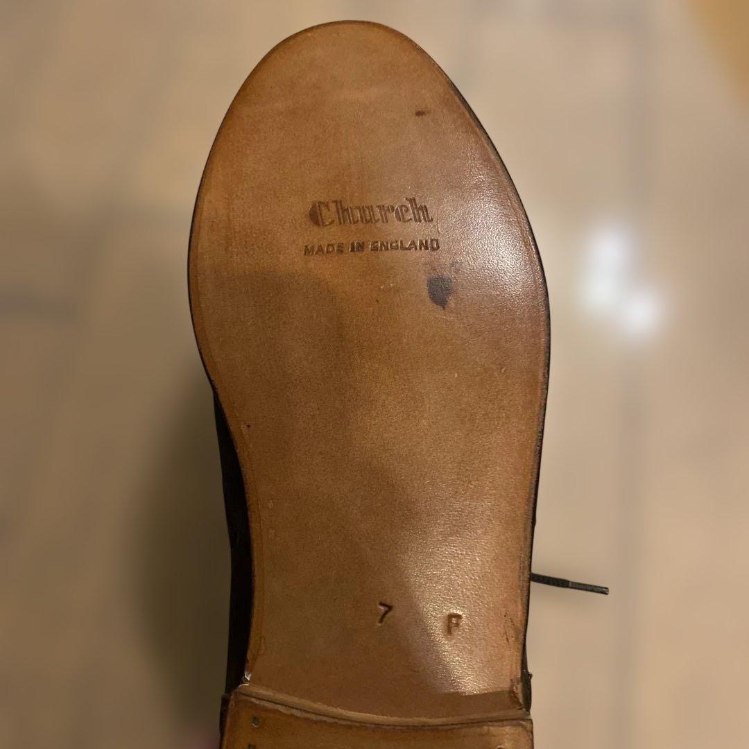 Church’s　ダークブラウン スエード ウィングチップ ドレスシューズ