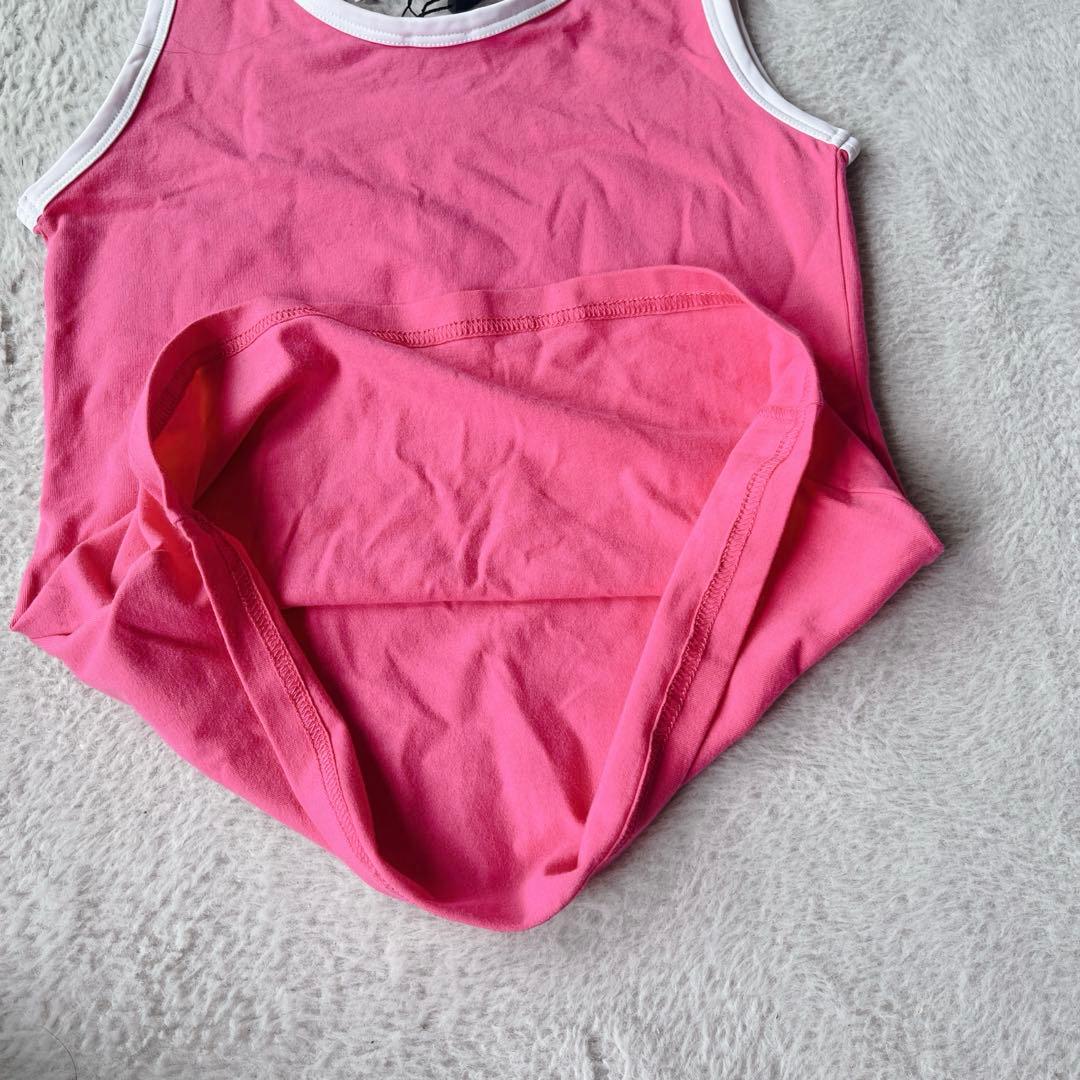 D&G BEACHWEAR ジュース柄 肩紐 リボン タンクトップ ピンク