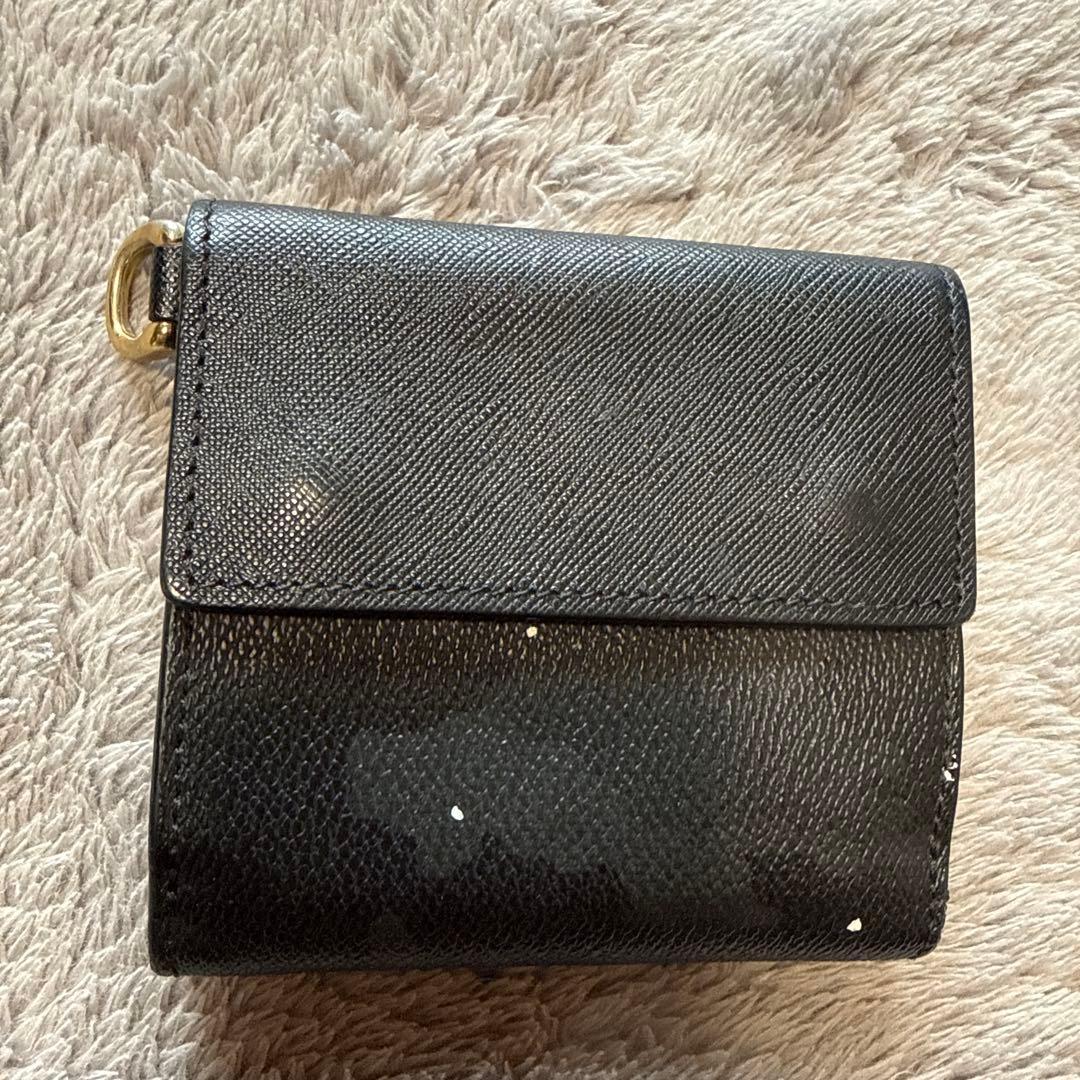 GENTIL BANDIT ブラックカモ 二つ折り財布 ゴールド金具