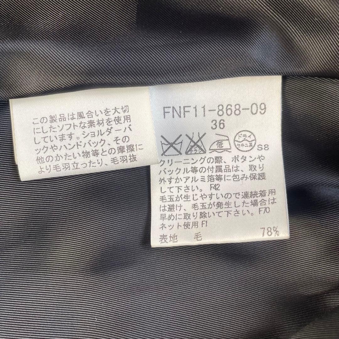 BURBERRY BLUELABEL チェック柄ケープ風ウールコート　36