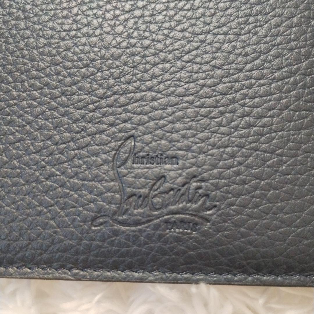 【未使用品】クリスチャンルブタン　マネークリップ　スタッズ　札入れ　ネイビー　赤