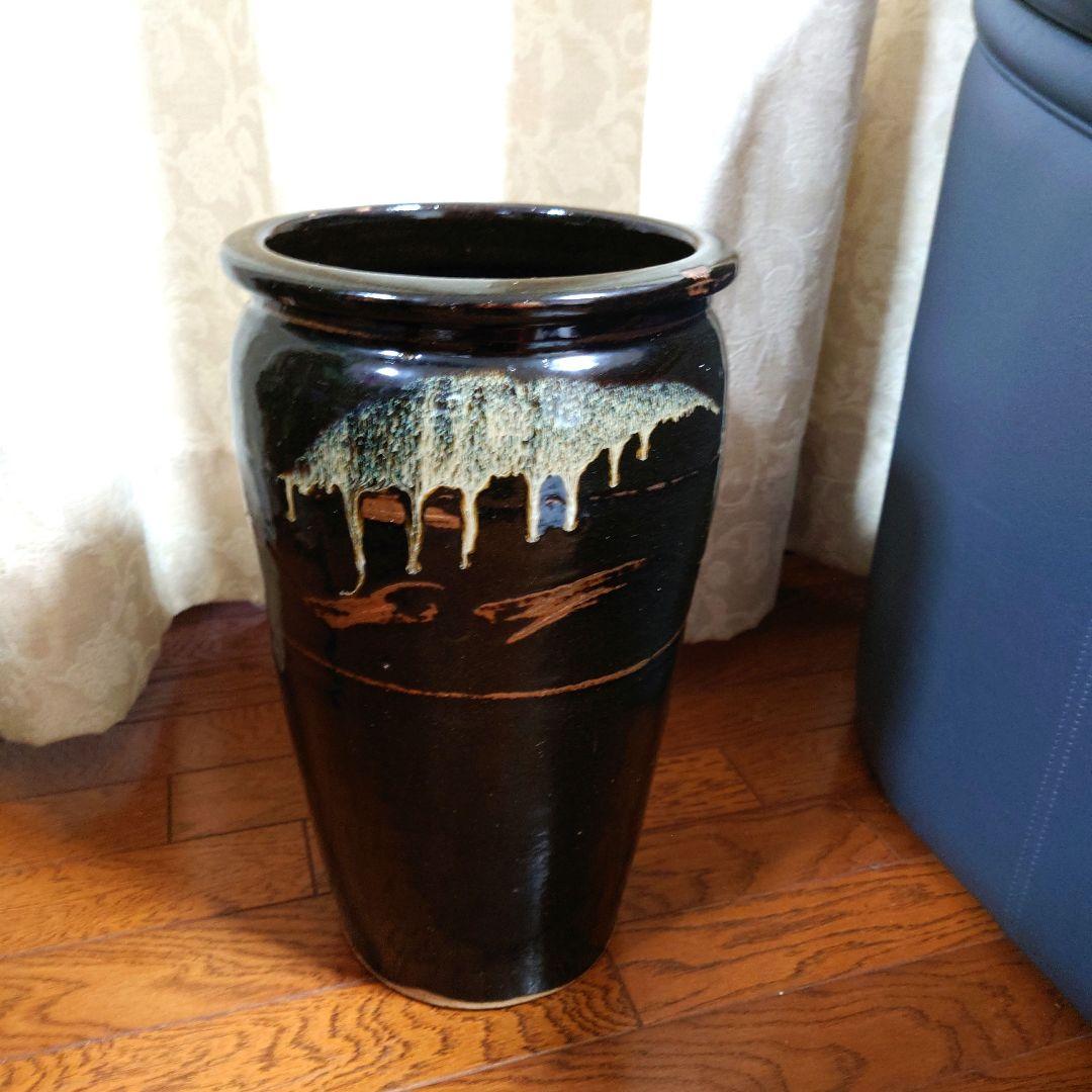 信楽焼き(有田焼？)　民芸風　和風傘立て　玄関収納　インテリア