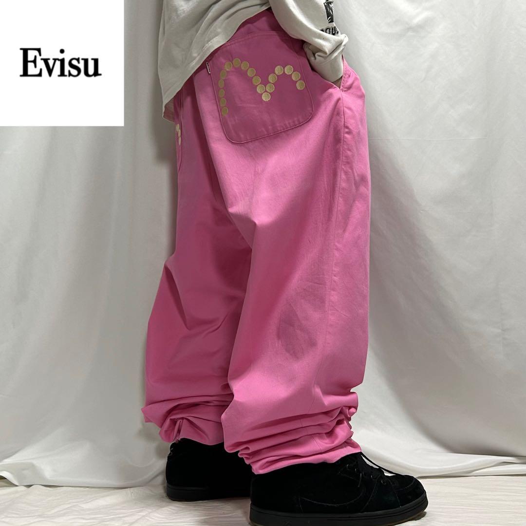希少モデル 00s Evisu 2タック センタープレス スラックス カモメ