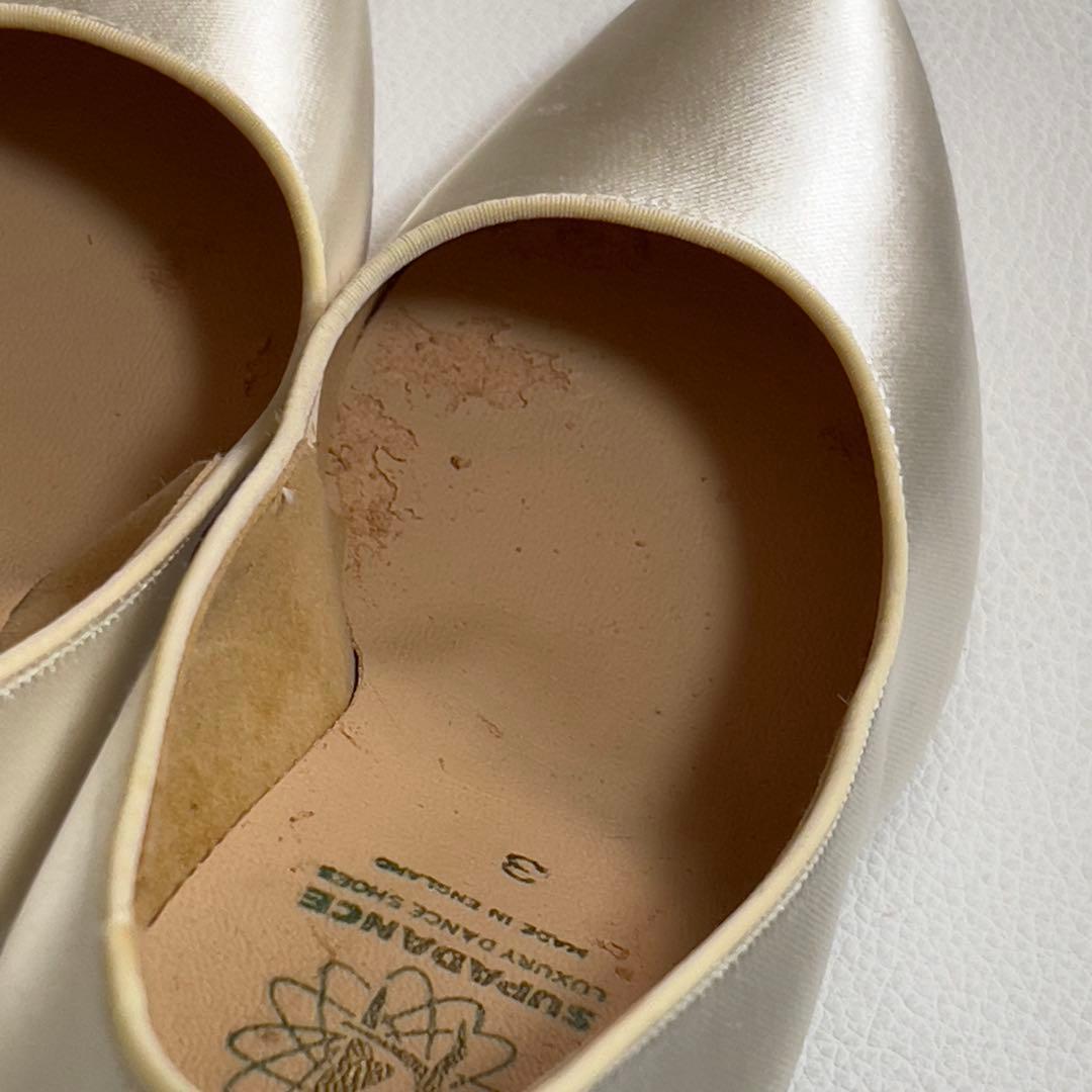 スーパダンスシューズ　ワイド3 ヒール7cm 訳あり　未使用　ホワイトサテン