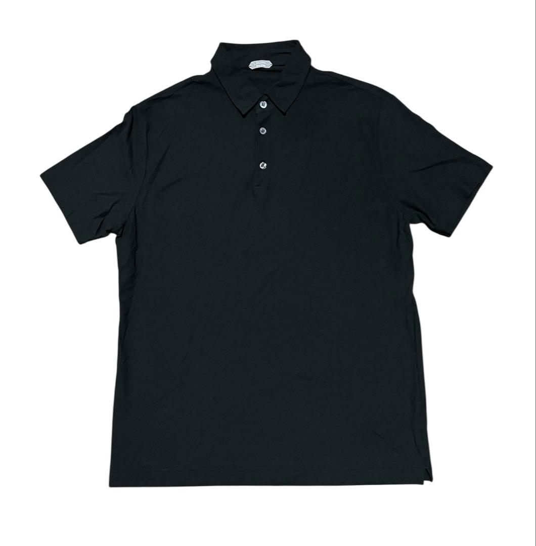 【送料無料】ZANONEザノーネのアイスコットンポロシャツ　黒　ブラック　48