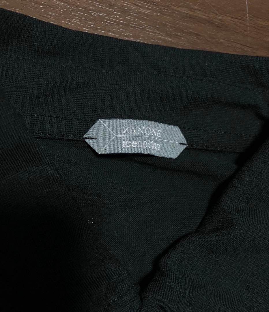 【送料無料】ZANONEザノーネのアイスコットンポロシャツ　黒　ブラック　48