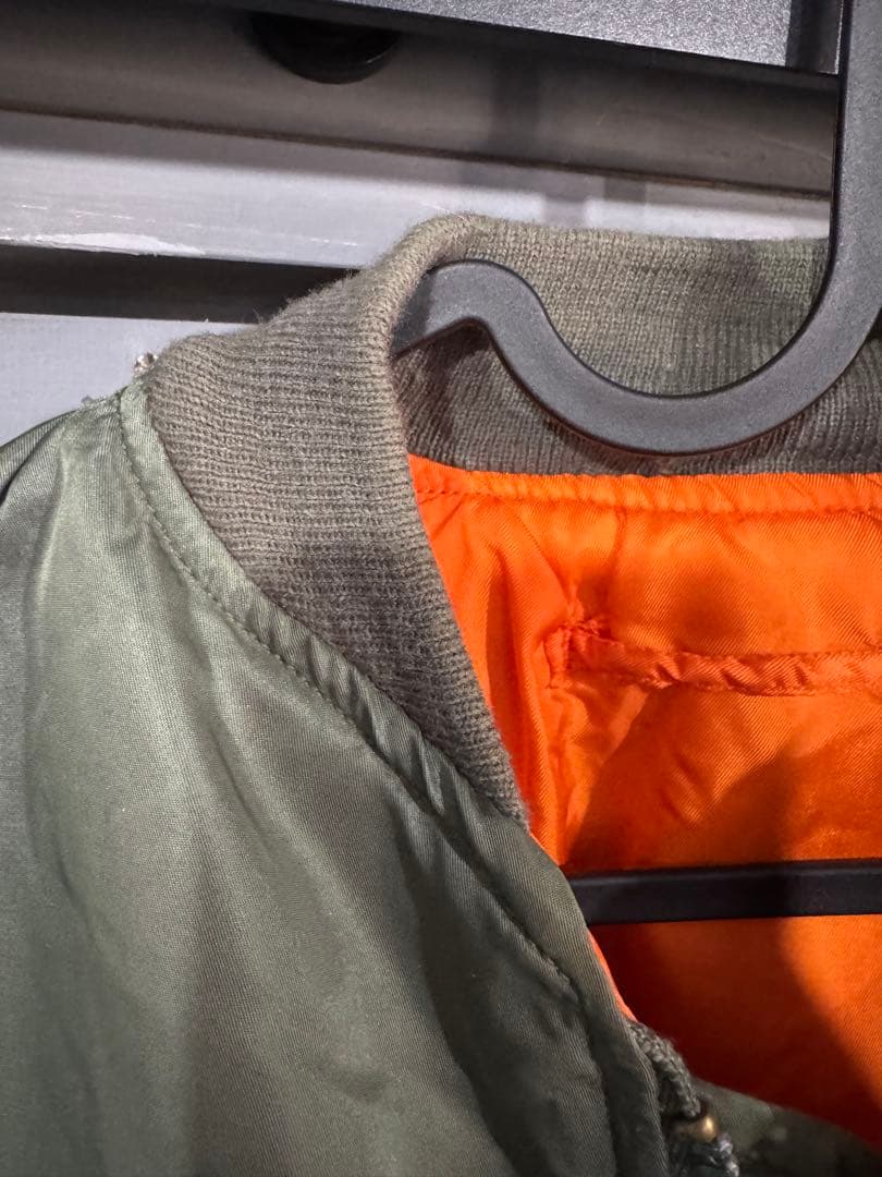 支給品　実物　MA-1フライトジャケット オリーブ色　IDEAL USA