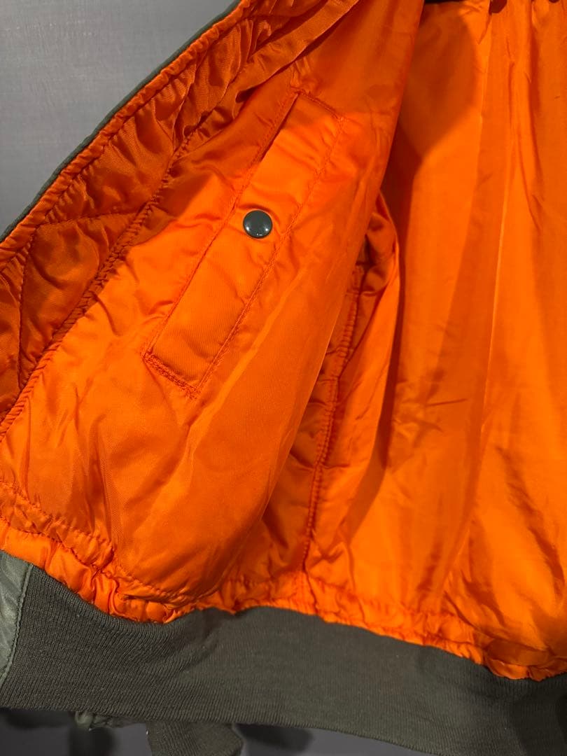 支給品　実物　MA-1フライトジャケット オリーブ色　IDEAL USA