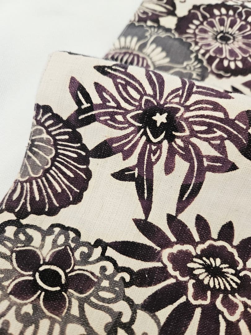 【arigato】三橋工房　半幅帯　型染め　菊柄