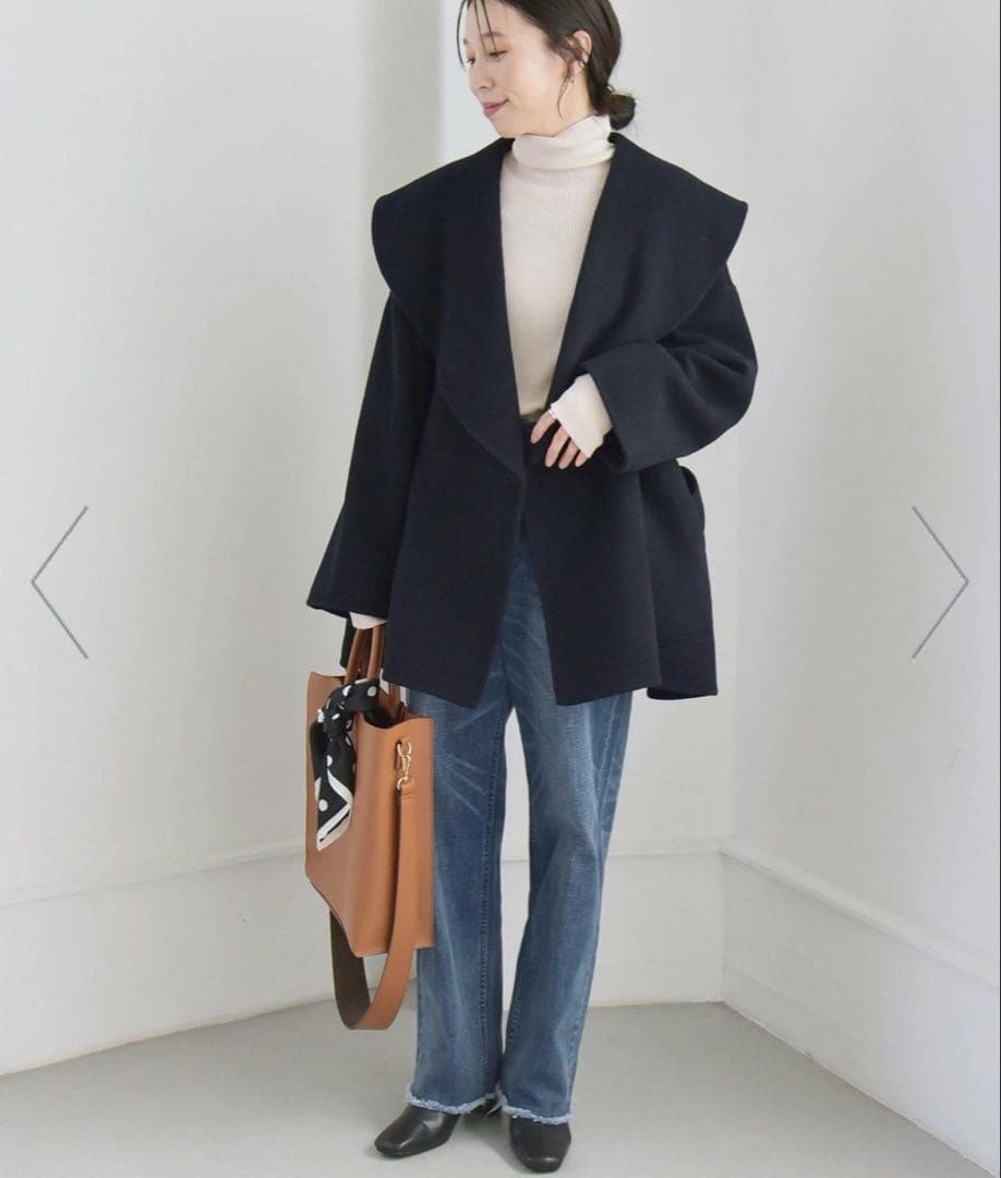 quaranciel: カランシエル リバー ケープ コート ブラック