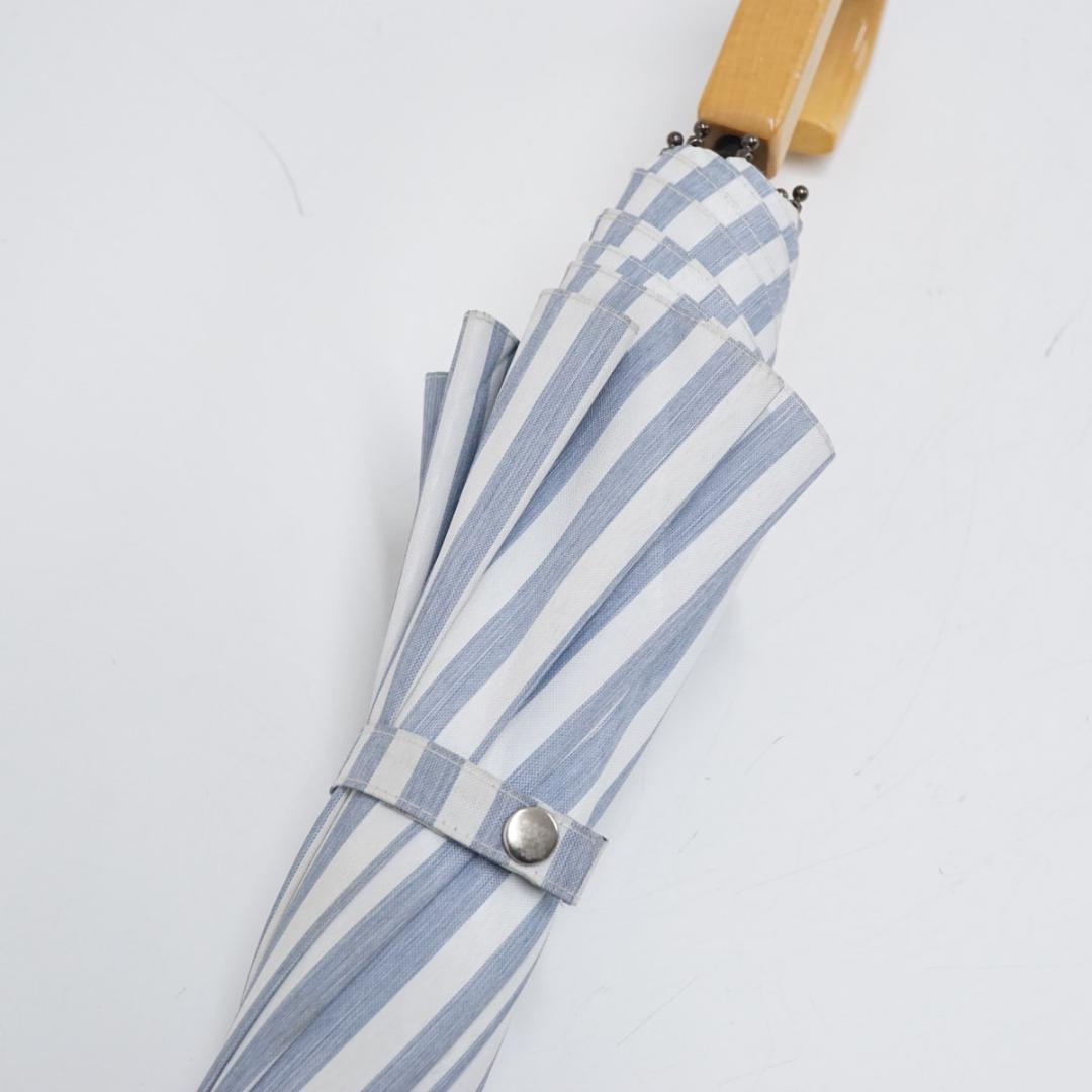 サンバリア100 完全遮光日傘 USED美品 Sサイズ ストライプ ブルー